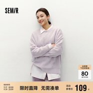 森马（Semir）毛衣女冬季oversize小狗提花圆领软糯毛衫慵懒风上衣101724107028