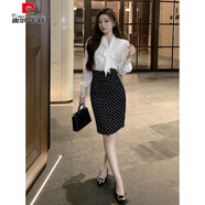 皮尔卡丹复古波点半身裙气质名媛高端女神范感包臀裙早秋穿搭套装2025 波点裙 S