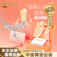 中国黄金（CHINA GOLD）足银紫藤花项链女生轻奢小众气质高级感情人节生日礼物送女友老婆 足银月桂女神项链【心动礼盒】