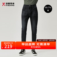 劲霸男装（K-Boxing）劲霸男装春夏薄款牛仔裤修身微弹FQRT2362 黑灰色B 36 