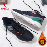 乔丹加绒棉鞋男2025冬季新款户外雪地靴子正品保暖加厚男鞋休闲运动鞋 黑色/沉静灰【加绒保暖】 39