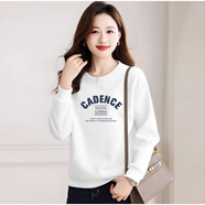 以纯（YISHion）2025新款毛圈棉圆领长袖卫衣女款春秋装宽松显瘦洋气减龄上衣打底 白色CADENCE卫衣 正肩卫衣 M 70-85斤
