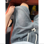 卡图弛小香风针织短裤男夏季黑白斑马纹高级感五分中裤休闲潮流沙滩裤子 深灰色 L