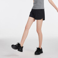 SOFSIL运动休闲短裤女2025夏季松紧腰系带弹力跑步健身热裤 黑色 28