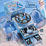 迪士尼（Disney）冰雪奇缘首饰盒爱莎公主音乐盒儿童发饰礼盒串珠玩具女孩生日礼物