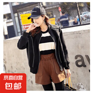 毛呢短裤女秋冬2025新款宽松高腰阔腿显瘦a字外穿潮毛呢打底靴裤 焦糖色 XL （116-125斤）
