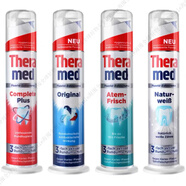 汉高（Theramed）德国进口牙膏100ml 按压直立式清洁清新口腔 4支装 下单备注颜色