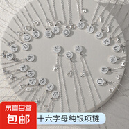 S925纯银轻奢小众26个字母吊坠项链女韩版气质锁骨链圆形满钻银饰 【银色】 A