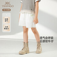 英氏（YEEHOO）儿童裤子夏季透气凉感女童休闲短裤百搭