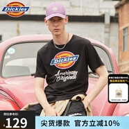 dickies 纯棉短袖T恤男 情侣男女同款 印花休闲百搭上衣7087 7087黑色 常规 2XL
