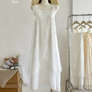 芭麦图夏季韩系流苏连衣裙 超仙精灵仙子精致绝美修身显瘦吊带流苏连衣 白色 XS