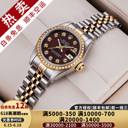 【二手99新】劳力士女表日志69173自动机械腕表18K黄金 精钢 内钻刻时尚名表后镶钻后盘狗牙圈 26MM棕盘大钻后镶钻