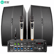 索爱（soaiy）卡包套装家庭影院KTV音响套装家用商用会议设备卡拉ok专业功放机低音炮蓝牙音箱 【8吋】金色万能话筒双+套装 官方标配