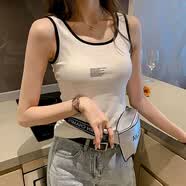 南极人纯棉小吊带背心女内搭薄款打底大码外穿运动无袖t恤夏季小众 272*白色字母 S