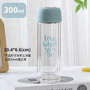 乐扣乐扣（LOCK&LOCK）玻璃杯双层泡茶杯耐热便携玻璃水杯透明水杯子男女学生300ml 绿色300ml