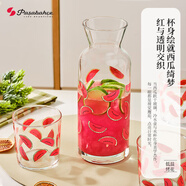帕莎帕琦进口无铅玻璃冷水壶家用果汁壶冰凉水壶玻璃壶泡茶壶泡西瓜水杯子 进口无铅西瓜杯+盖子+玻璃弯管