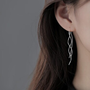 【KASIYU】S925银波浪耳线轻奢耳钉耳环女2022年新小众设计耳饰  银色一对