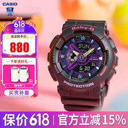 卡西欧（CASIO） 女表G-SHOCK GIRLS防震运动樱花粉石英表日韩表女士腕表送女友 BA-110XTM-1