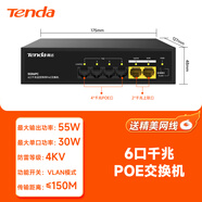 腾达（Tenda）poe交换机4口5口9口10口千兆百兆端口供电监控转换分线器路由网络以太网分流器 【6口全千兆】55W供电/4KV防雷/VLAN模式