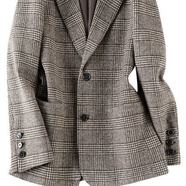 AC-AICHEN薄款格子小西装上衣外套女秋冬季新款大衣韩版宽松显瘦长袖西服潮 咖啡色 加棉 S 80--95斤