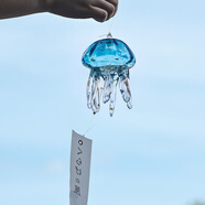 MOKUSHIN日本进口TAKU GLASS水母风铃手作玻璃挂饰京都水族馆挂件空中吊饰 玻璃水母风铃 多彩