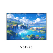 系装饰画宫崎骏多巴胺挂画北欧动漫卡通唯美风景餐厅卧室壁画 VST -23(横版) 60*90(PS黑色框)