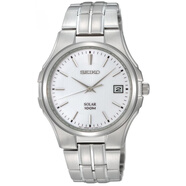 精工(SEIKO)手表太阳能石英女表防水手表腕表日本原装 SUT043J1