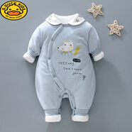 G.duck婴儿衣服秋装薄棉连体衣秋冬款0-1岁宝宝夹棉冬装6个月新生儿棉服 米老鼠薄棉连体蓝色 36cm 80码(8-12个月)