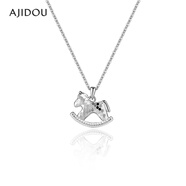 阿吉豆项链女马上有钱吊坠锁骨链小众设计感可调节长颈链新年礼物