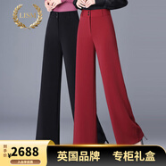 LISM【商场同款】高档休闲黑色阔腿裤女高腰垂感阔脚裤大码直筒裤长裤 FZ06 黑色（夏季薄款） 27