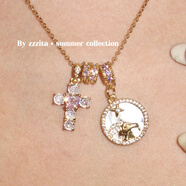 梵曼莱甜星物语·Zodiac Sweet 定制十二星座闪钻十字架项链轻奢感 双子座