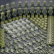 军事积木重装特种兵幽灵特警全副武装积木和平精英人仔玩具 绿色武装队18款+盾牌+装备+武器