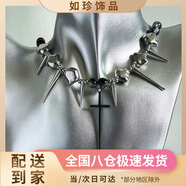 十字架朋克金属项链y2k铆钉高级感不规则choker亚文化配饰男女款 朋克金属项链