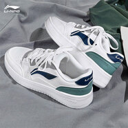 李宁板鞋男2025秋冬新款透气增高小白鞋子男款经典百搭男生运动休闲鞋 云雾白/深普蓝【元宝】 42