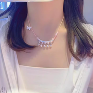 出极【时尚日韩风】足银999弯管铃铛项链女纯银吊坠编织锁骨链遮疤痕 暖色弯管铃铛项链