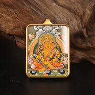 唐卡吊坠黑黄财神西藏毛衣链护身符大黑天扎基拉姆佛牌嘎乌盒项链 黄财神暴力