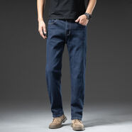 Prato Lee牛仔裤男休闲宽松潮流弹力男士宽松直筒大码秋冬裤子男裤直筒裤男 深蓝色9132秋冬款 38