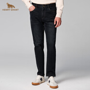 亨利·格兰（HENRY GRANT）亨特格兰商务休闲男高弹力基础大众牛仔裤直筒秋夏男士舒适 深藏青 34