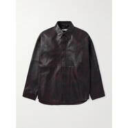 Acne Studios 轻奢 男士 LA 宽松款皮革衬衫式夹克 Burgundy 20 | 52 IT