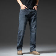 Prato Lee牛仔裤男休闲宽松潮流弹力男士宽松直筒大码秋冬裤子男裤直筒裤男 蓝灰色9132秋冬款 36