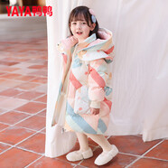 鸭鸭儿童羽绒服女童中长款洋气加厚小童宝宝新款卡通冬装外套YD