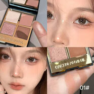 CACE黑金四色眼影盘珠光哑光大地色系显色不飞粉彩妆女黑天鹅眼影 01梨花香