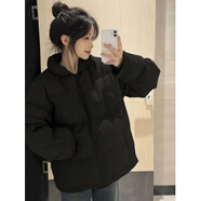 MZPLOI冬季新款黑色立领羽绒棉服女大童初中高中学生减龄宽松面包服外套 黑色-无图案【韩系棉服/棉服/棉袄女冬季/国潮棉服 M