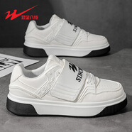 双星八特男款高颜值板鞋夏季青春跑步运动舒适软底阿甘鞋防滑轻便面包鞋 白色WDSM-12108 39