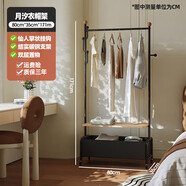 溥畔可落地衣帽架 卧室多功能挂衣架 奶油风铁制晾衣架 福建产衣帽架 哑光黑80[月汐]