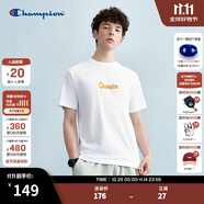 Champion冠军短袖男2025春季新款个性印花情侣T恤美式复古风宽松 白色 M