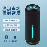 朗琴M400三代无线蓝牙音箱重低音炮立体声户外可插卡插U盘大音量播放器便携式高音质小型骑行音响 M400炫酷黑 套餐二 标配+32G内存卡+读卡器