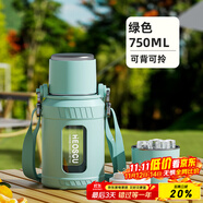 恩尔美（nRMEi）玻璃水杯女高颜值茶水分离杯泡茶杯便携隔热大容量茶水杯花茶杯子 【大肚款+茶仓】清新绿 750ml