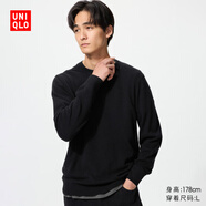 优衣库男装女装羊绒圆领针织衫/长袖毛衣毛衫25秋冬新款478543 09 黑色 L