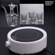 拓进仿宋手执壶耐热玻璃贵妃壶电陶炉专用 仿古创意玻璃泡茶壶温酒壶 贵妃壶+白炉+4个花神杯子   501mL(含)-600mL(含)